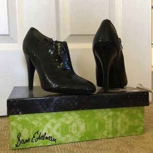 Sam Edelman’s Leather Snake Skin Booties
